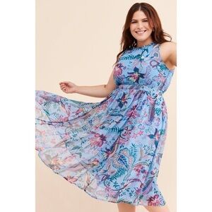 Anthropologie Hermia Midi Dress NWT Floral Sleeveless Size 14